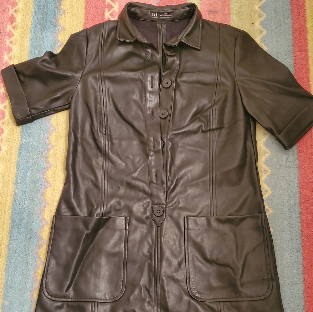 Soft faux leather dress